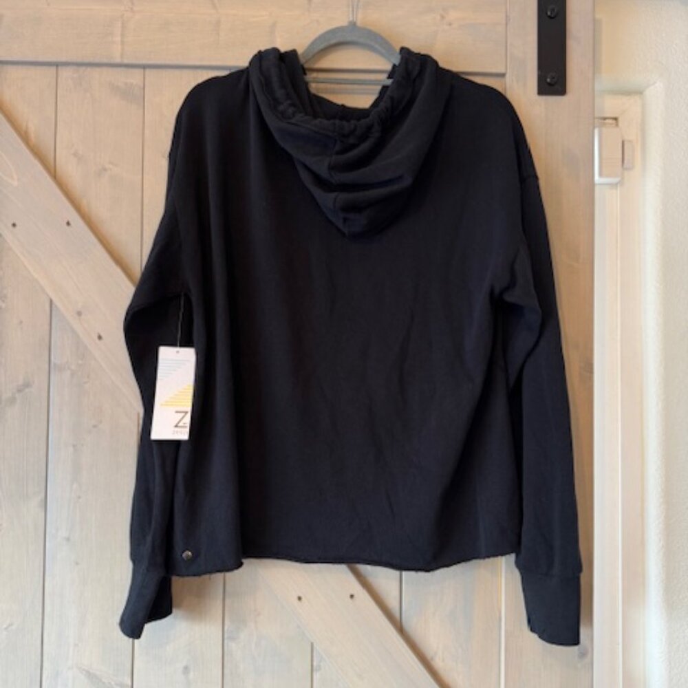 Z by Zella Black Pullover Hoodie White Drawstring Womens Sz S Oversized NWT 1011 - Picture 2 of 7